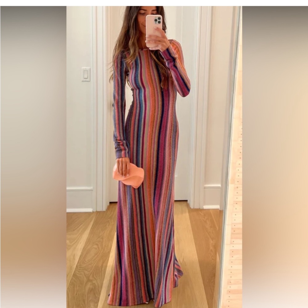Something Navy Lurex Rainbow Dress